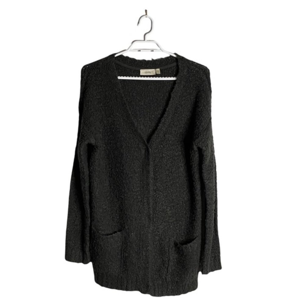 Cloth by RD Women's Gray Sherpa Sweater Cardigan